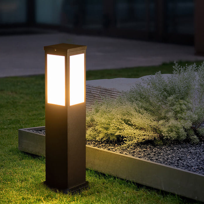 Chic Modern Solar Lawn Square Column Outdoor Waterproof Path Light