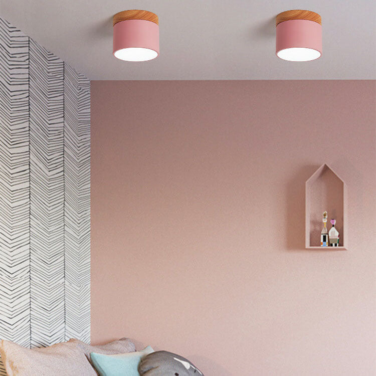 Chic Scandinavian Macaroon Solid Color LED Flush-Mount Ceiling Light
