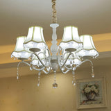 Elegant Modern Cone Iron Crystal Fabric Chandelier – 5/6/8-Light Options