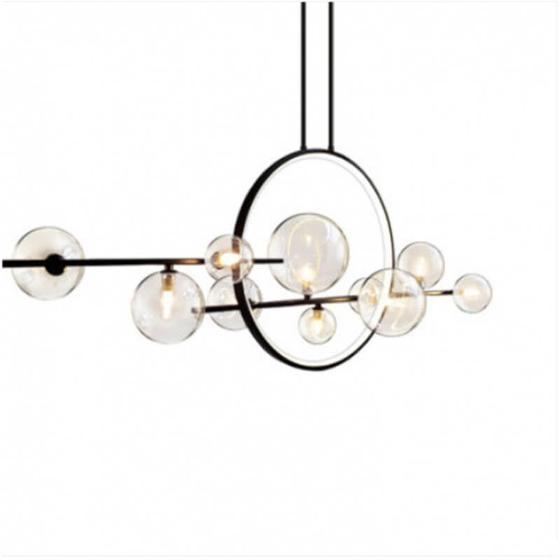 Modern Glass Long Bubble Magic Bean Island Light Chandelier — Sleek Statement Pendant Lighting
