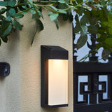 Solar Square Frosted-Glass Outdoor LED Wall Sconce Lamp - Waterproof, Weather-Resistant Garden Lighting