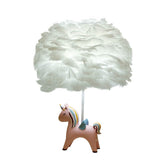 Modern Creative Unicorn Feather Kids Table Lamp – 1-Light