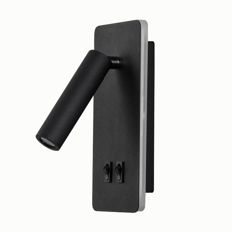 Nordic Minimalist Square LED Reading Wall Sconce with Rotatable Spotlight