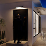 Sleek Modern Minimalist Rectangular Flat LED Sensor Wall Sconce Lamp – Outdoor Waterproof Exterior Lighting