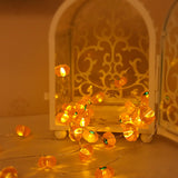 Modern Thanksgiving Maple, Acorn & Pumpkin Decor with 30 LED String Lights