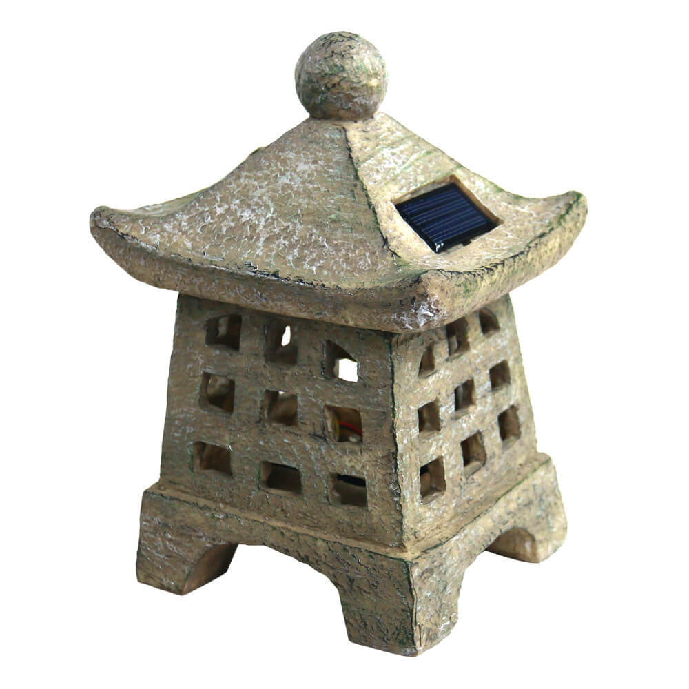 Solar Pagoda Resin Garden Light - Outdoor Lawn Decorative Landscape Lighting