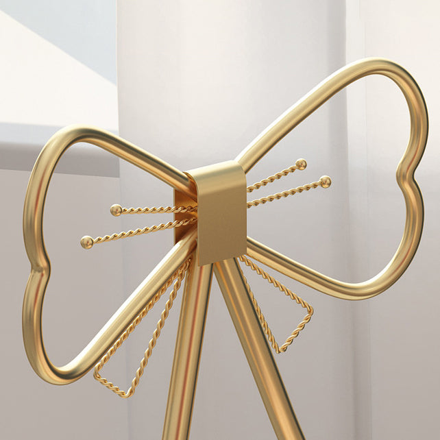 Contemporary Bow-Shape Velvet Upholstered Round Vanity Stool with Backrest - PU Leather & Metal Frame for Bedroom