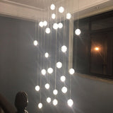 Luxurious Crystal Orb Staircase Chandelier with LED Ball Shade - Modern Loft Lighting