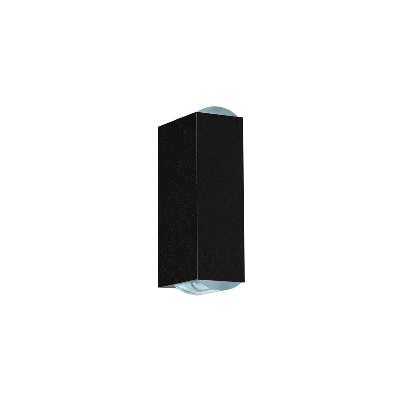 Sleek Modern Aluminum Outdoor Patio Dual-Headed LED Wall Sconce Lamp