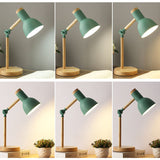Nordic Contemporary Iron Table Lamp with Semi-Circular Shade and Wooden Base – 1-Light, Ideal for Study