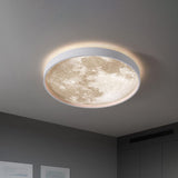 Nordic Moon Round LED Flush Mount Ceiling Light — Creative Minimalist Design with Soft Ambient Glow