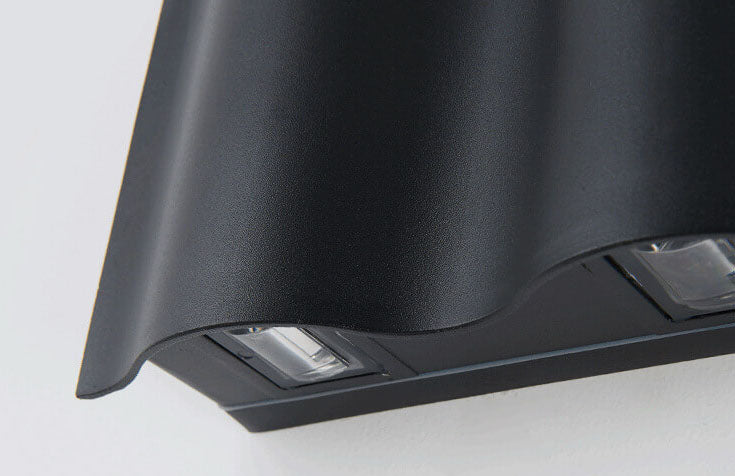 Modern Wave Aluminum LED Outdoor Wall Sconce – Waterproof, Weatherproof Exterior Lighting