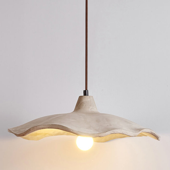 Japanese Vintage Flower-Shaped Cement Lampshade Island Light Chandelier - 1/2/3-Light