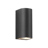 Sleek Modern Outdoor 2‑Light Wall Sconce with Glass Cylinder Shade — Waterproof Aluminum Lamp