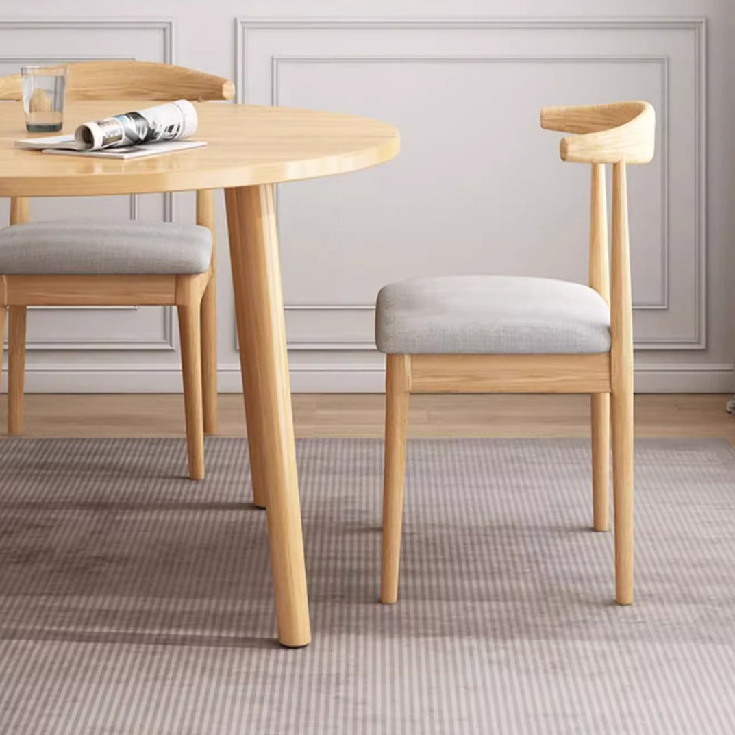 Chic Modern Minimalist Round Faux-Slab Wood Dining Table for Four