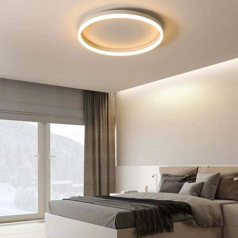 Nordic Minimalist Circular Ring LED Flush Mount Ceiling Light with Iron & Acrylic