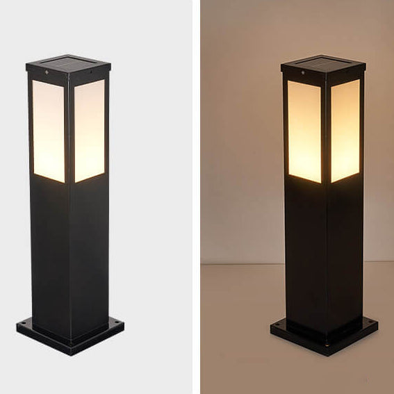 Chic Modern Solar Lawn Square Column Outdoor Waterproof Path Light