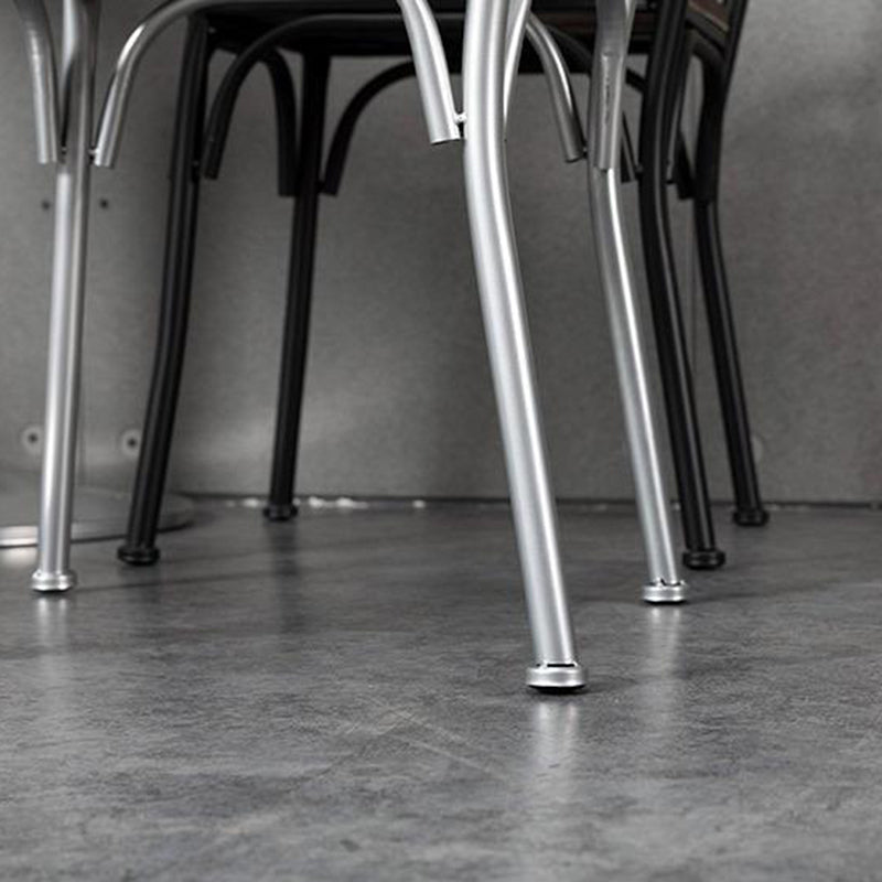 Contemporary Industrial PU Leather, Wood & Iron Dining Chair & Table Set with Square X-Back for Dining Room