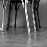 Contemporary Industrial PU Leather, Wood & Iron Dining Chair & Table Set with Square X-Back for Dining Room
