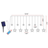 Solar-Powered LED Curtain Lights – Star & Moon Design, Outdoor Christmas String Lights for Patio, Garden and Camping