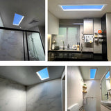 Sleek Modern Smart Blue Sky Aluminum LED Flush-Mount Ceiling Light