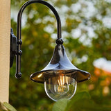 Sleek Contemporary Industrial Aluminum Horn-Style 1-Light Wall Sconce for Outdoor Patio