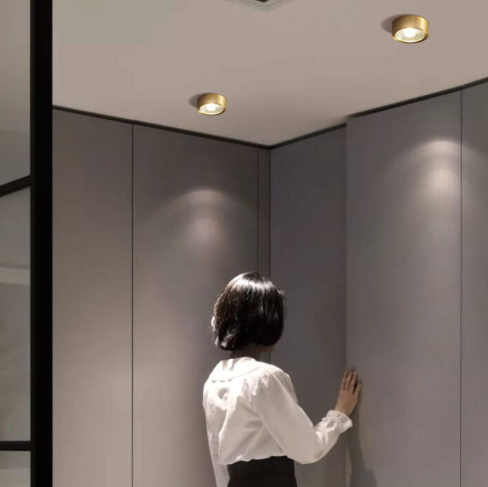 Nordic Light Luxury All-Copper Ultra-Thin LED Flush-Mount Ceiling Light