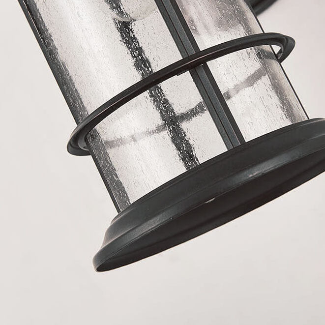 Industrial Vintage Bubble Glass Column Wall Sconce – 1-Light Outdoor Waterproof Lamp