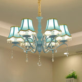 Elegant Modern Cone Iron Crystal Fabric Chandelier – 5/6/8-Light Options