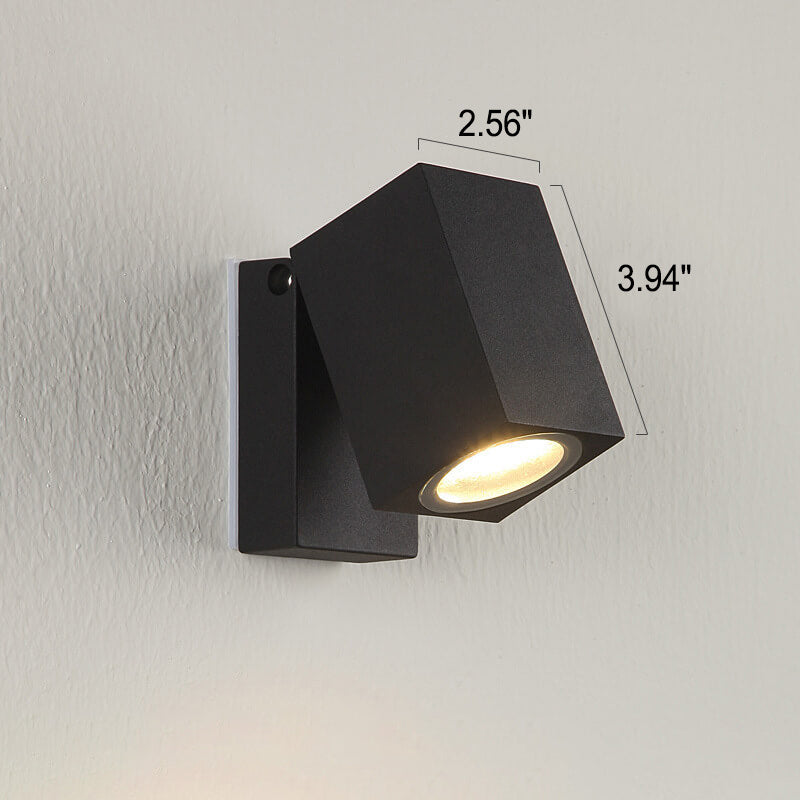 Modern Outdoor Waterproof Square LED Spotlight with Adjustable Angle – Garden Wall Sconce Lamp