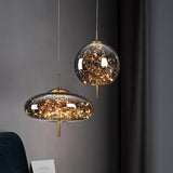Sleek Contemporary Scandinavian Glass Cylinder Oval 1-Light Pendant for Bedroom