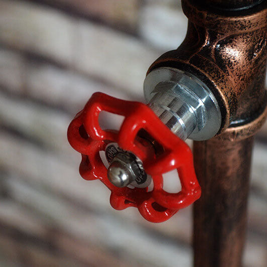 Industrial Steampunk Copper Water Pipe 2-Light Vintage Floor Lamp
