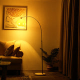 Modern Globe Acrylic Shade 1-Light Floor Lamp with Fishing-Rod Style Stand