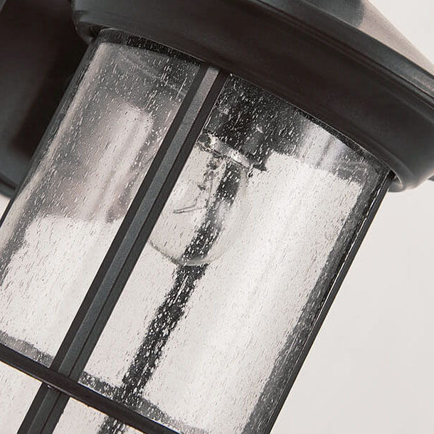 Industrial Vintage Bubble Glass Column Wall Sconce – 1-Light Outdoor Waterproof Lamp