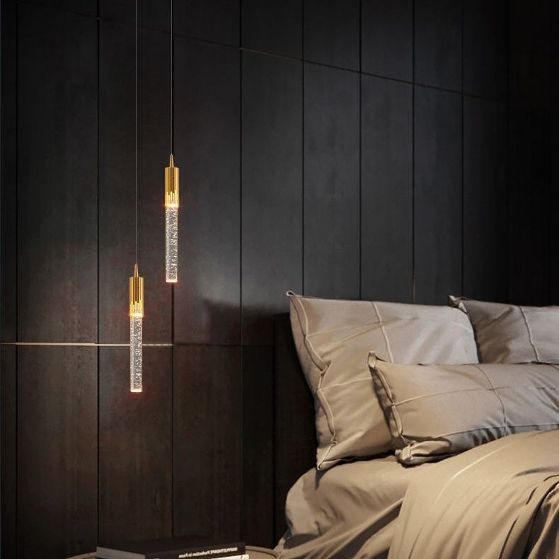Contemporary Scandinavian Water-Drop Crystal LED Chandelier – Iron & Aluminum for Bedroom