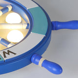 Whimsical Cartoon Sailboat LED Flush-Mount Ceiling Light with Helmsman Figure - Plastic Construction
