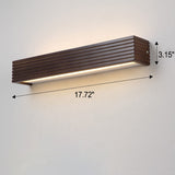 Elegant Modern Chinese Walnut Square Bar Vanity LED Wall Sconce Lamp for Bathroom