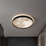 Nordic Moon Round LED Flush Mount Ceiling Light — Creative Minimalist Design with Soft Ambient Glow