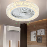 Luxurious Modern Round Lace LED Flush-Mount Ceiling Fan Light