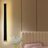 Sleek Minimalist Outdoor Solar LED Rectangular Strip Wall Sconce Lamp - Waterproof Patio Lighting