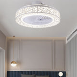 Luxurious Modern Round Lace LED Flush-Mount Ceiling Fan Light