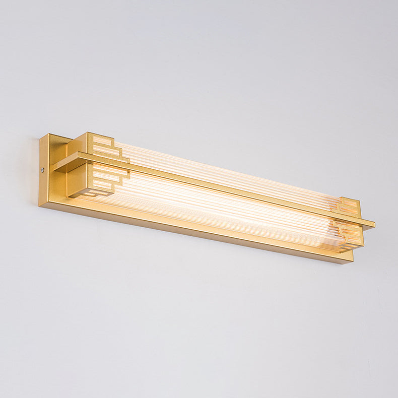 Traditional Chinese-Style Waterproof LED Outdoor Wall Sconce Lamp – Rectangular Stainless Steel Glass for Patio