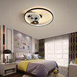 Adorable Cartoon Panda Round LED Flush Mount Ceiling Light