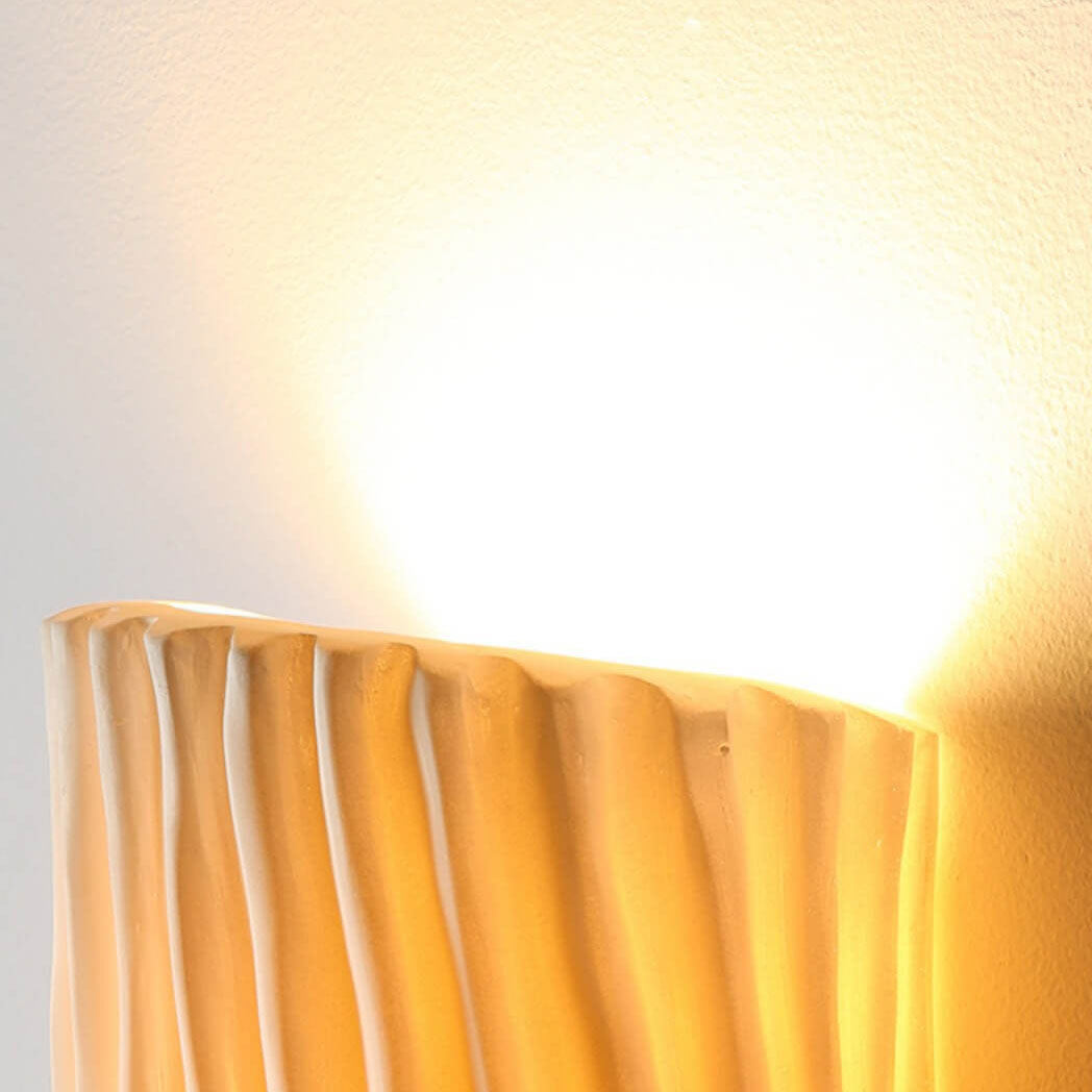 Nordic-Inspired Resin-Striped Half-Cylinder 2-Light Wall Sconce Lamp