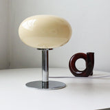Elegant Nordic Vintage Cream Round Glass 1-Light Table Lamp