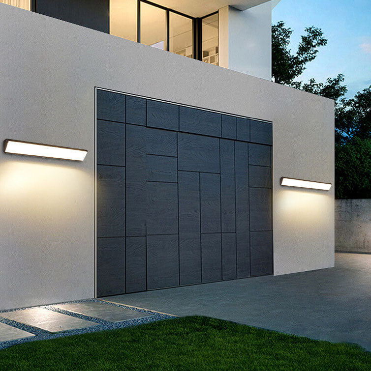 Sleek Modern Outdoor LED Wall Sconce Lamp - Long-Bar Aluminum & Acrylic, Waterproof