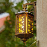 Traditional Chinese Pagoda-Style Brushed Aluminum 1-Light Wall Sconce for Outdoor Patio
