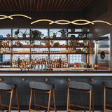 Nordic Minimalist Long-Strip Wave LED Island Light Chandelier – Sleek Modern Pendant Lighting