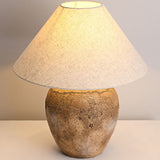 Modern Shabby Chic Cone Fabric Ceramic Jar Table Lamp – 1-Light, Perfect for the Bedroom