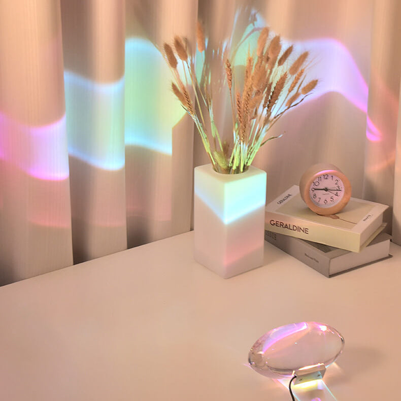 Creative Crystal Projection LED Table Lamp with Angel Eye Design